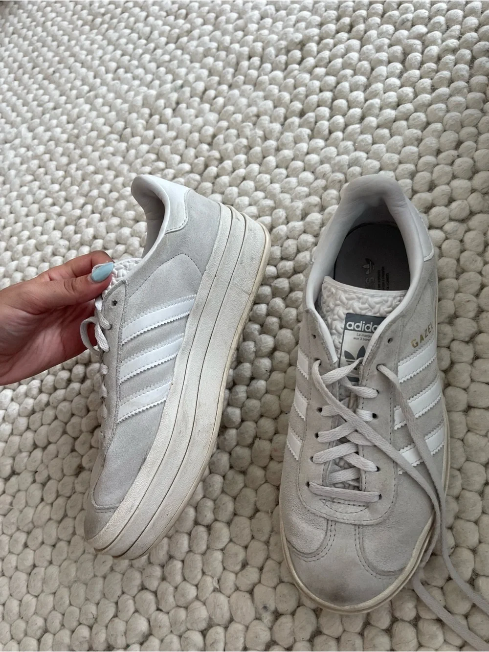 Adidas Grey White Gazelle Classic Sneaker